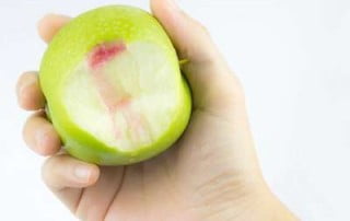 bitting-apple-with-blood